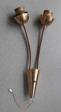 Wandlampe 2 flammig gold farbig flexibler Hals original 50 er / 60 er Jahre