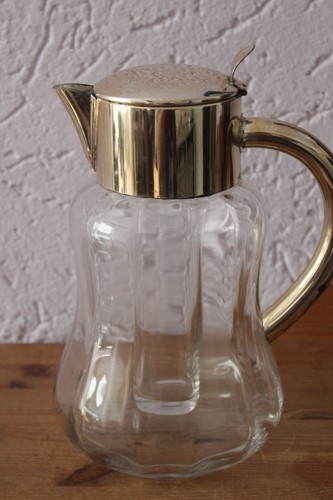 Alte versilberte glas karaffe - versilberte,