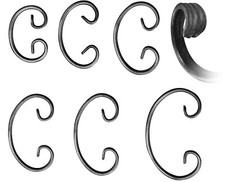 10x C Schnörkel Schmiedeeisen Zaunschnörkel C Bogen für Zaun 12x6mm H90-150 mm