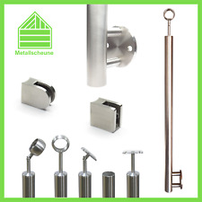 Edelstahl Pfosten seitliche Montage  mit Glasklemmen Blechklemmen V2A 