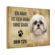 Holzschild 12x18 cm Shih Tzu