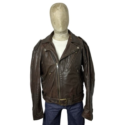 Vintage lederjacke braun - vintage, 46