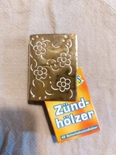 Zündholzschachtel Etui für Streichhölzer Handarbeit Messing kleines Geschenk 