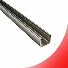 Glas-Profil Edelstahl Klemmprofil Wandprofil U-Profil V2A 2,5m 12,5mm gebürstet