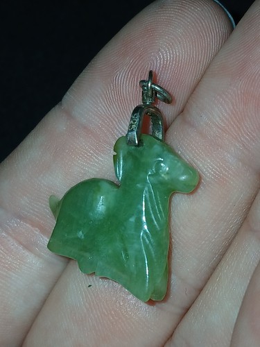 Jade widder amulett silber 925 - widder,