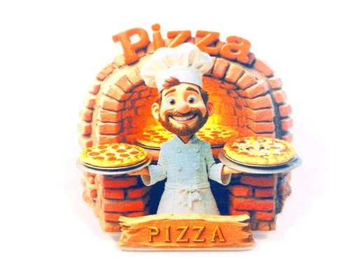 Pizza bäcker foto magnet - bäcker,