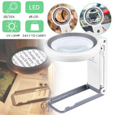 Lupe mit Licht und Ständer 3 Farben Tischlupe Faltbare Lupenlampe 30Fach 10Fach