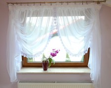 Schöne Fertiggardine aus Voile Gardine LB-11 Modern Fenstergardine 150 x 300cm