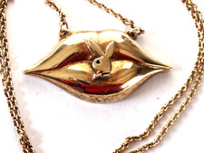 RAR-ORIGINAL PLAYBOY SILBERCOLLIER;835er SILBER;VERGOLDET;L40cm,MITTE- 3,7x1,7cm