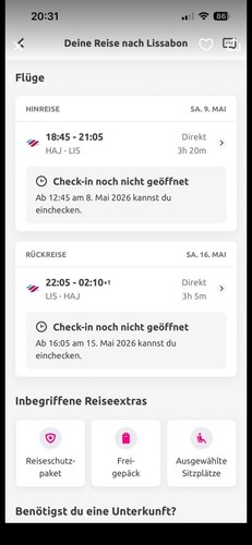 Flugticket hannover lissabon - hannover,