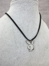 (B10)  Modeschmuck Kette  mit  Bunny +Strass 50cm