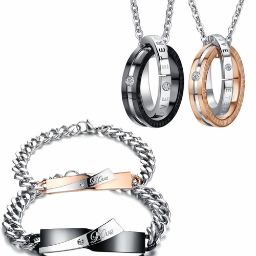 Edelstahl partner schmuckset - edelstahl,