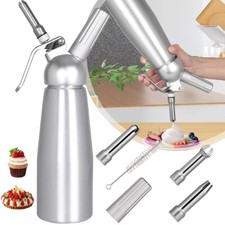 500ml Profi Sahnespender,Sahnesyphon Sahnebereiter mit 3 Edelstahl Deko-Düsen
