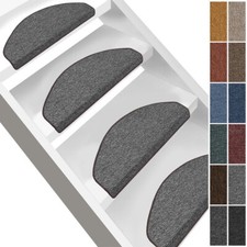 15er Stufenmatten London Treppenschoner Treppenmatte Stufenteppich Halbrund Groß