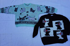 70er Jahre Damen Pullover Hunde Westi Terrier 70er 80er Retro Vintage