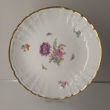 KPM-Berlin Schale Rocaille mit Insekten Goldrand 1.Wahl Dm 20cm A