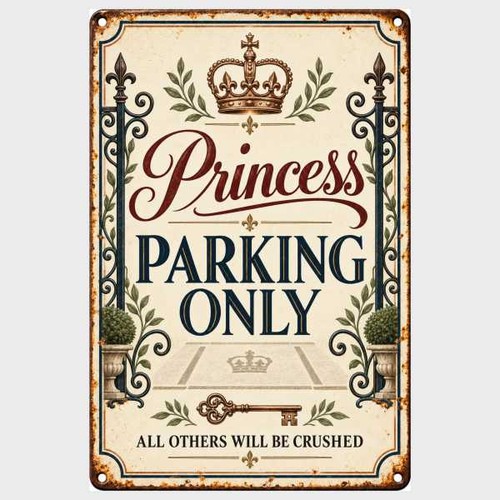 Blechschild princess parking - blechschild,