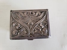 Antike Jugendstil Silber Pillendose Box um1900 versilbert Dose  Efeu Muster WMF?