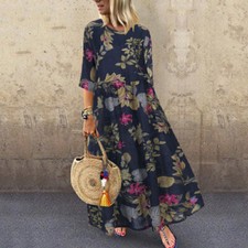 S-5XL Damen Rundhals Floral