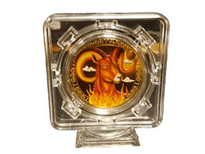 IHR STERNZEICHEN Widder - MEDAILLE - Gold - KOLORIERT in variablem Ständer usw.