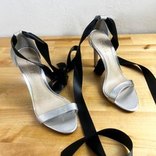 Schutz Silver Metallic Strappy