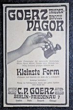 Goerz Pagor , C.P. Goerz , Berlin Friedenau , Alte Reklame , 1908 , (A32)