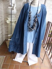 5346 La Bass Jeans Mantel 2 Taschen, Rüschen, locker fallend