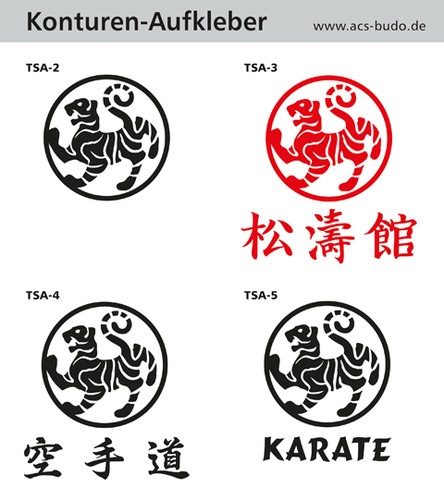 Karate konturen aufkleber - karate,
