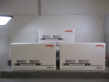 Märklin Spur H0 47096 Güterwagen Zwei Container-Tragwagen Epoche VI in OVP
