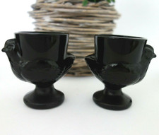 2 Eierbecher Hühner Arcoroc schwarz Luminarc France - mehr da!!!