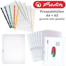 Herlitz Prospekthüllen DIN A4 A5 Klarsichthüllen Sichthüllen Klarsichtfolien PP