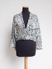 Creme schwarz blau Paisley