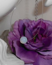 Unsichtbare Halskette schwebende Kugel Opalith (Mondstein ) Nylon transparent