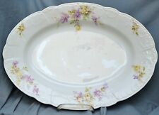 sehr große antike Platte Krautheim & Adelberg Selb, Blumen,  um 1900,  41,5 cm