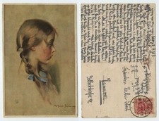 122136 - Alfred Schwarz: Evchen - Ansichtskarte, gelaufen Leipzig 28.5.1919