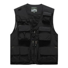 Herren Safari Weste funktionale Arbeitsweste Outdoor Anglerweste Weste Ärmellos