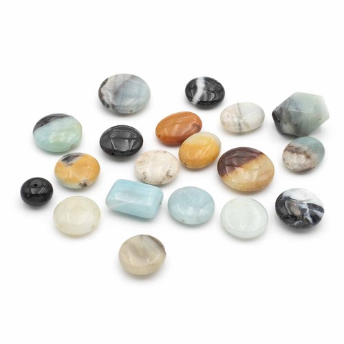 Amazonit perlen mix ocean - amazonit, "ocean"