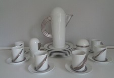 Mario Bellini Cupola Anello, Platin, Rosenthal Kanne 6 Gedecke, Zucker/Milchdose