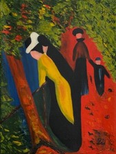 Ölbild "SONNTAGSAUSFLUG" Bild Zeichnung Gemälde Original Dekoration Keilrahmen