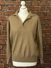 Out Of Office Pullover Wolle Kaschmir Mix Kragen hellbraun Größe M