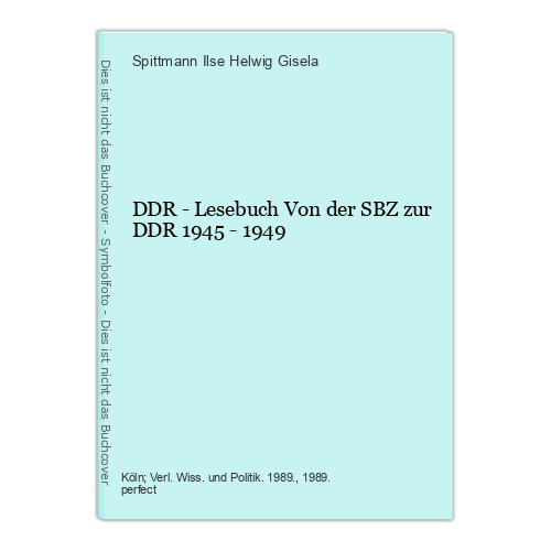 Ddr lesebuch von der - sbz, zur