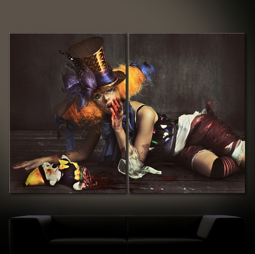 Scary sexy clown - leinwand, bild