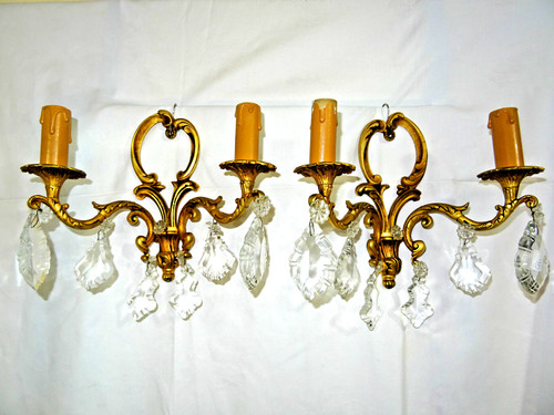 Paar große barock wandlampen - große,