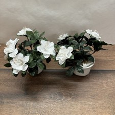 2x Kunstblumen im Topf – Weiße Deko Blumen