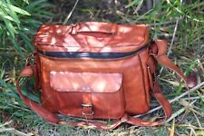 12 Zoll Unisex Echtleder Vintage Braun Umhängetasche Kameratasche für Fotografen