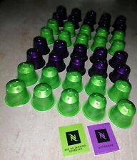 40 leere ALU Kaffee Kapseln Nespresso RIO DE JANEIRO grün Muster u ARPEGGIO lila