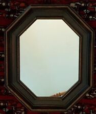 Alter Spiegel, im Holzrahmen braun 8 eckig 30x25cm Italien Top