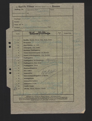 Bremen rechnung 1941 - bremen,,