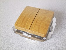 KOPP Serienschalter MILANO HK02 eiche-natur UP Unterputz Schalter Doppel 1polig