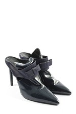 ZARA BASIC Absatz Pantoletten Damen Pantoletten Gr. DE 40 dunkelblau Casual-Look